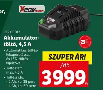 Lidl PARKSIDE Akkumulátor- töltő, 4,5 A ajánlat