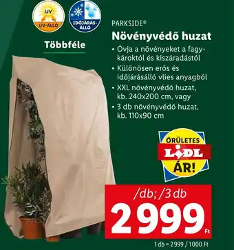 Lidl PARKSIDE Növényvédő huzat ajánlat