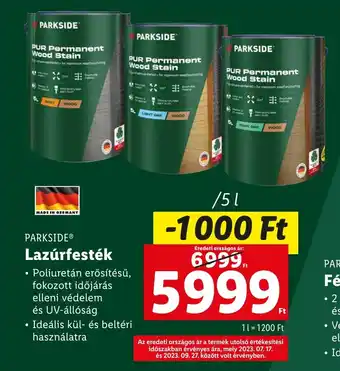 Lidl PARKSIDE Lazúrfesték 5l ajánlat
