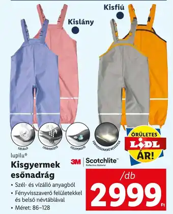 lupilu Kisgyermek esőnadrág Méret: 86-128