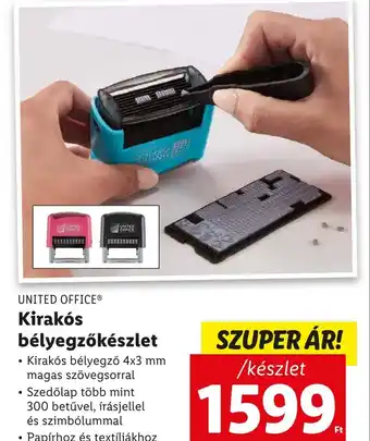 Lidl UNITED OFFICE Kirakós bélyegzőkészlet ajánlat