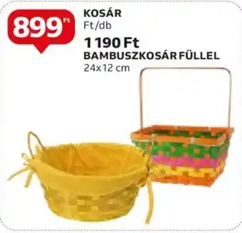 Auchan KOSÁR, BAMBUSZKOSÁR FÜLLEL 24x12 cm ajánlat