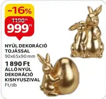 Auchan NYÚL DEKORÁCIÓ TOJÁSSAL 90x65x90 mm ajánlat