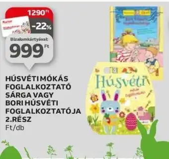 Auchan HÚSVÉTI MÓKÁS FOGLALKOZTATÓ SÁRGA VAGY BORI HÚSVÉTI FOGLALKOZTATÓJA 2.RÉSZ Ft/db ajánlat
