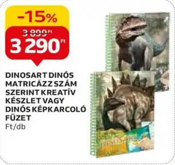 Auchan DINOSART DINÓS MATRICÁZZ SZÁM SZERINT KREATÍV KÉSZLET VAGY DINÓS KÉPKARCOLÓ FÜZET Ft/db ajánlat