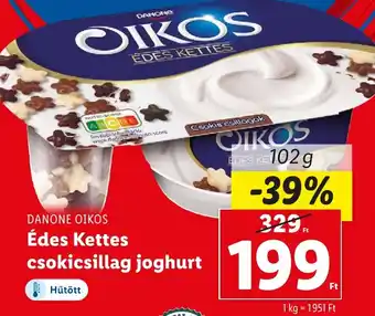 Lidl DANONE OIKOS Édes Kettes csokicsillag joghurt 102g ajánlat