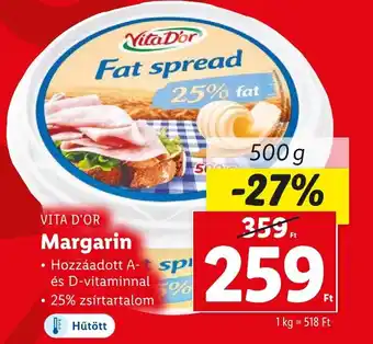 VITA D'OR Margarin 25% zsírtartalom 500g