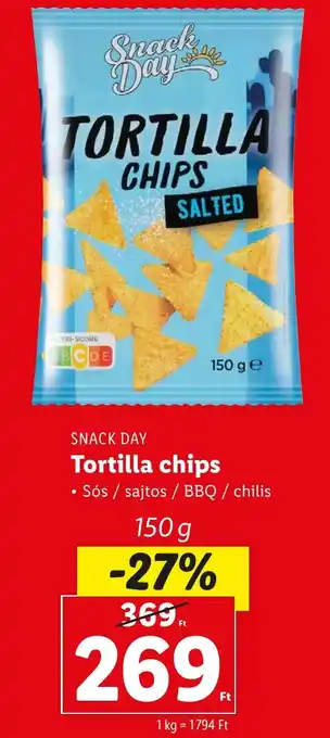 Lidl SNACK DAY Tortilla chips 150g ajánlat