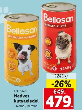 Lidl BELLOSAN Nedves kutyaeledel 1240g ajánlat