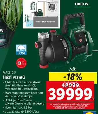 Lidl PARKSIDE Házi vízmű 1000w ajánlat