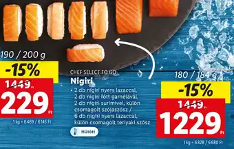 Lidl CHEF SELECT TO GO Nigiri 180-184g ajánlat