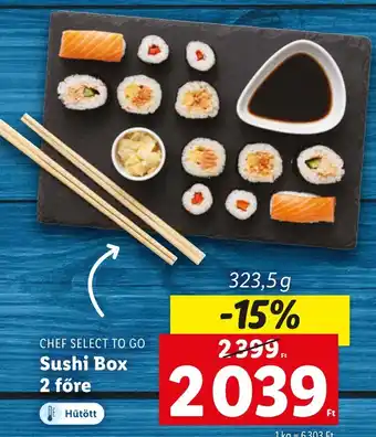Lidl CHEF SELECT TO GO Sushi Box 2 főre 323,5g ajánlat