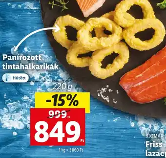 Lidl Panírozott tintahalkarikák 220g ajánlat