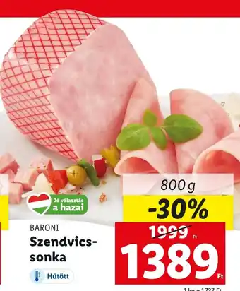 Lidl BARONI Szendvicssonka 800g ajánlat