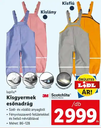 Lidl lupilu Kisgyermek esőnadrág 86-128 1db ajánlat