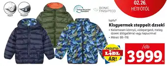 Lidl lupilu Kisgyermek steppelt dzseki 86-116 1db ajánlat