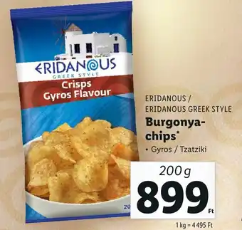 Lidl ERIDANOUS ERIDANOUS GREEK STYLE Burgonya chips 200g ajánlat