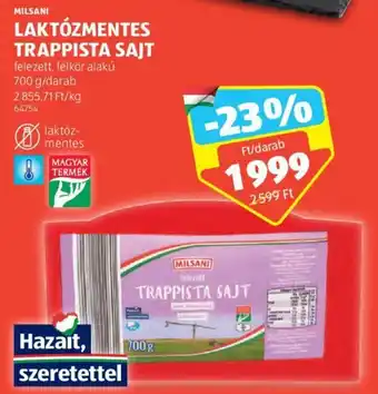 ALDI MILSANI LAKTÓZMENTES TRAPPISTA SAJT 700g ajánlat