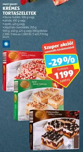 ALDI FINEST BAKERY KRÉMES TORTASZELETEK 425-500g ajánlat