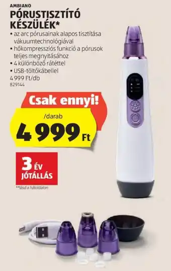ALDI AMBIANO PÓRUSTISZTÍTÓ KÉSZÜLÉK ajánlat