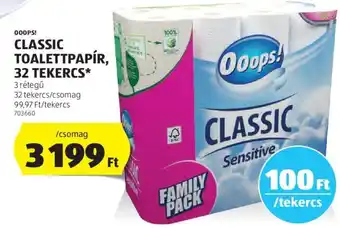 ALDI Ooops! CLASSIC TOALETTPAPÍR 32 tekercs ajánlat