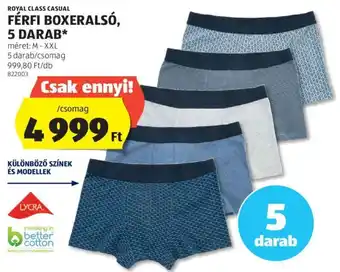 ALDI ROYAL CLASS CASUAL FÉRFI BOXERALSÓ M-XXL 5db ajánlat