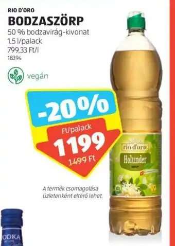 ALDI RIO D'ORO BODZASZÖRP 1,5l ajánlat