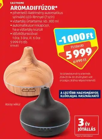 ALDI EASYHOME AROMADIFFÚZOR 300ml ajánlat