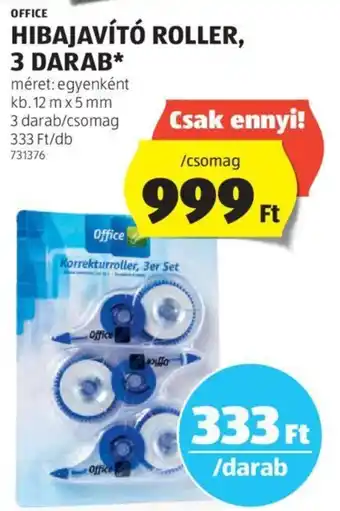 ALDI OFFICE HIBAJAVÍTÓ ROLLER 12mx5mm 3db ajánlat