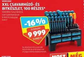ALDI WORKZONE XXL CSAVARHÚZÓÉS BITKÉSZLET 100 RÉSZES ajánlat