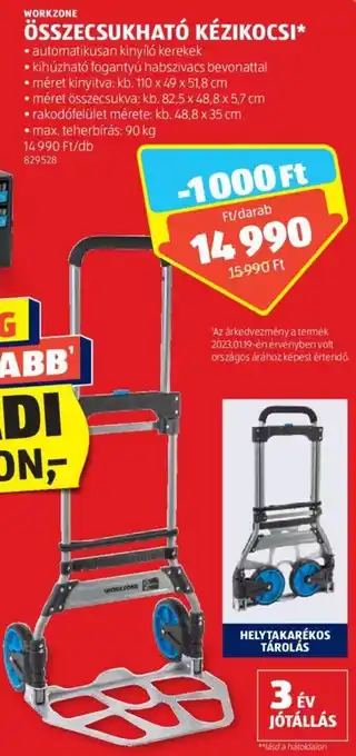 ALDI WORKZONE ÖSSZECSUKHATÓ KÉZIKOCSI ajánlat