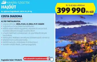 KANÁRI SZIGETEK HAJÓÚT COSTA DIADEMA
