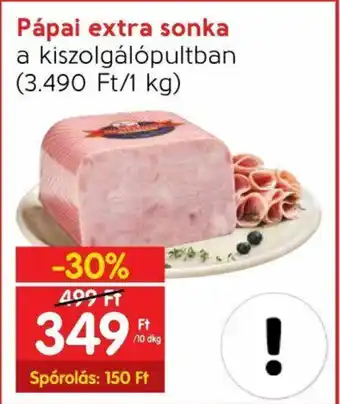 Spar Pápai extra sonka 10dkg ajánlat