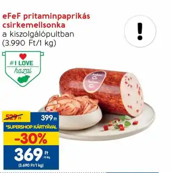 Spar eFeF pritaminpaprikás csirkemellsonka 10dkg ajánlat