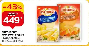Auchan PRÉSIDENT SZELETELT SAJT 100g ajánlat