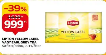 Auchan LIPTON YELLOW LABEL VAGY EARL GREY TEA ajánlat