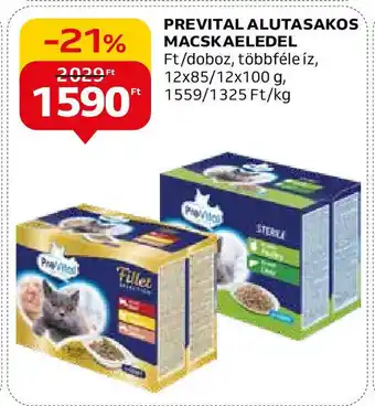 Auchan PREVITAL ALUTASAKOS MACSKAELEDEL 12x85-100g ajánlat