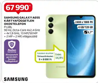 Auchan SAMSUNG GALAXY A05S KÁRTYAFÜGGETLEN OKOSTELEFON ajánlat