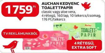 Auchan AUCHAN KEDVENC TOALETTPAPÍR ajánlat