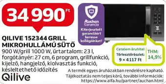Auchan QILIVE 152344 GRILL MIKROHULLÁMÚ SÜTŐ ajánlat