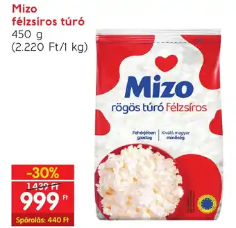 Spar Mizo félzsíros túró 450g ajánlat