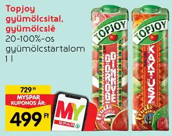 Spar Topjoy gyümölcsital, gyümölcslé 1l ajánlat