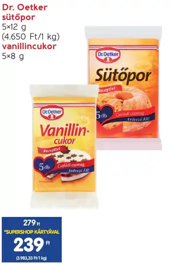 Spar Dr. Oetker sütőpor 5x12g, vanillincukor 5x8g ajánlat