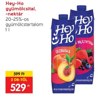 Spar Hey-Ho gyümölcsital, nektár 1l ajánlat