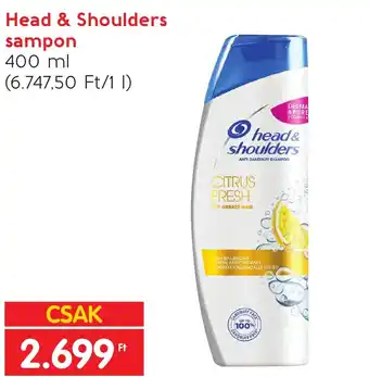 Spar Head & Shoulders sampon 400ml ajánlat