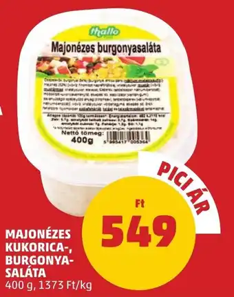 PENNY MAJONÉZES KUKORICA, BURGONYASALÁTA 400g ajánlat