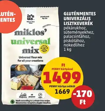 PENNY GLUTÉNMENTES UNIVERZÁLIS LISZTKEVERÉK 1kg ajánlat