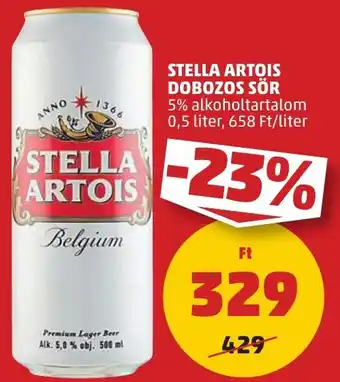 PENNY STELLA ARTOIS DOBOZOS SÖR 5% 0,5l ajánlat