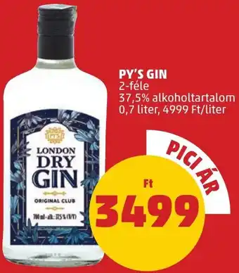 PENNY PY'S GIN 37,5% 0,7l ajánlat