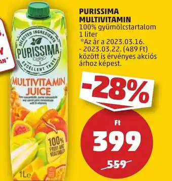 PENNY PURISSIMA MULTIVITAMIN 1l ajánlat